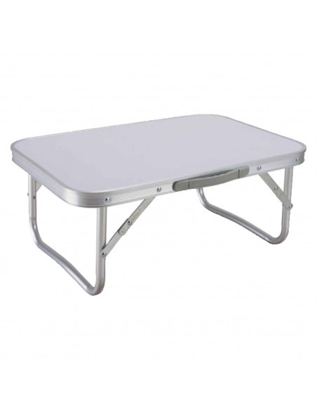 Tradineur - Mesa plegable metálica para playa, camping, incluye asa de transporte y patas plegables, ligera, portátil - Color Su