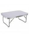 Tradineur - Mesa plegable metálica para playa, camping, incluye asa de transporte y patas plegables, ligera, portátil - Color Su