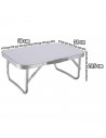 Tradineur - Mesa plegable metálica para playa, camping, incluye asa de transporte y patas plegables, ligera, portátil - Color Su