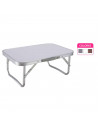 Tradineur - Mesa plegable metálica para playa, camping, incluye asa de transporte y patas plegables, ligera, portátil - Color Su