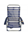 Tradineur - Tumbona plegable playa piscina posiciones regulables - Fabricado en aluminio - Color azul y blanco - 79 x 60 x 61 cm
