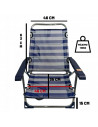 Tradineur - Tumbona plegable playa piscina posiciones regulables - Fabricado en aluminio - Color azul y blanco - 79 x 60 x 61 cm