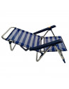 Tradineur - Tumbona plegable playa piscina posiciones regulables - Fabricado en aluminio - Color azul y blanco - 79 x 60 x 61 cm