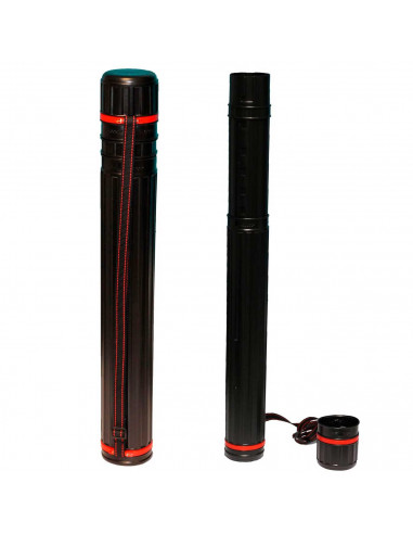 Tradineur - Tubo portaplanos de plástico, Ø 10,5 cm, extensible de 64 a 105 cm con correa de transporte, almacenamiento planos,