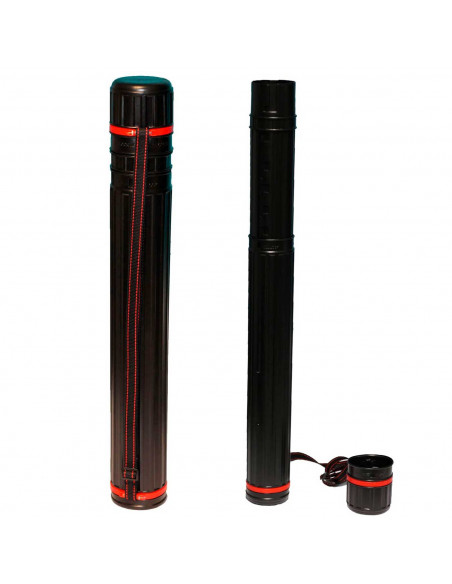 Tradineur - Tubo portaplanos de plástico, Ø 10,5 cm, extensible de 64 a 105 cm con correa de transporte, almacenamiento planos,