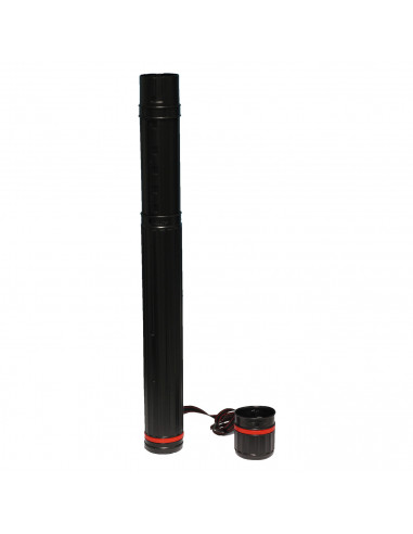 Tradineur - Tubo portaplanos de plástico, Ø 10,5 cm, extensible de 64 a 105 cm con correa de transporte, almacenamiento planos,