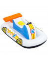 Tradineur - Coche deportivo hinchable infantil para piscina, vehículo acuático inflable flotante para niños, incluye parche de r