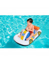 Tradineur - Coche deportivo hinchable infantil para piscina, vehículo acuático inflable flotante para niños, incluye parche de r