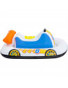 Tradineur - Coche deportivo hinchable infantil para piscina, vehículo acuático inflable flotante para niños, incluye parche de r