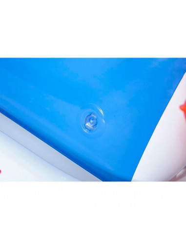 Tradineur - Coche deportivo hinchable infantil para piscina, vehículo acuático inflable flotante para niños, incluye parche de r