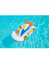 Tradineur - Coche deportivo hinchable infantil para piscina, vehículo acuático inflable flotante para niños, incluye parche de r