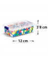 Tradineur - Mini Caja de ordenación de plástico transparente. Contenedor para almacenar botones, hilo o alimentos. Capacidad 200