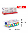 Tradineur - Mini Caja de ordenación de plástico transparente. Contenedor para almacenar botones, hilo o alimentos. Capacidad 200