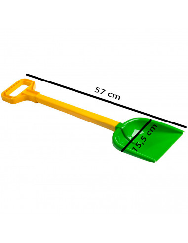Tradineur - Pala de playa de plástico duro, juguete infantil para jugar en la arena, parque, jardín, regalo para niños, 57 cm, c