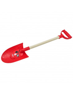 Tradineur - Pala de playa pirata de plástico con mango de madera, juguete infantil para jugar en la arena, parque, jardín, regal