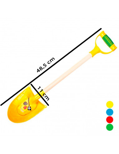 Tradineur - Pala de playa pirata de plástico con mango de madera, juguete infantil para jugar en la arena, parque, jardín, regal