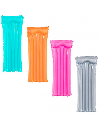 Tradineur - Colchoneta hinchable para adultos, tumbona inflable, flotador con reposacabezas, natación, playa y piscina, verano,