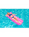 Tradineur - Colchoneta hinchable para adultos, tumbona inflable, flotador con reposacabezas, natación, playa y piscina, verano,
