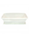 Jardinera eva de plástico con plato adán 16 litros, 40 cm, blanco. Macetero, maceta para plantas y flores rectangular de plástic