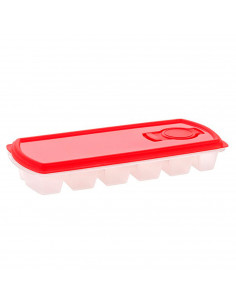 Tradineur - Cubitera de plástico 26,3 x 11,3 cm, moldes para 12 cubitos de hielo, bandeja para hacer hielo, cócteles, refrescos,