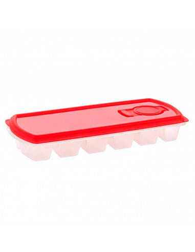 Tradineur - Cubitera de plástico 26,3 x 11,3 cm, moldes para 12 cubitos de hielo, bandeja para hacer hielo, cócteles, refrescos,