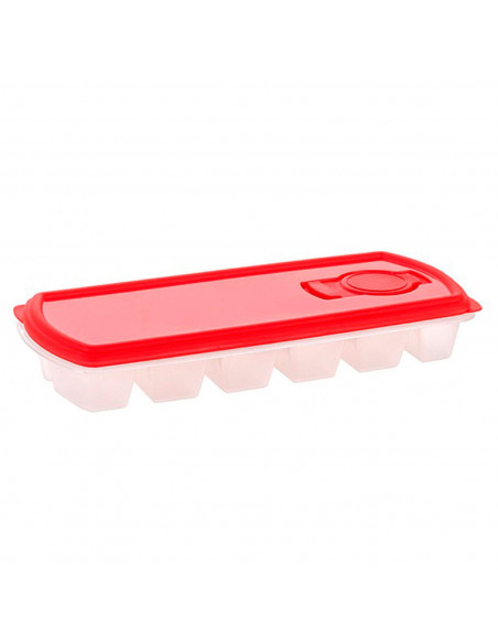 Tradineur - Cubitera de plástico 26,3 x 11,3 cm, moldes para 12 cubitos de hielo, bandeja para hacer hielo, cócteles, refrescos,