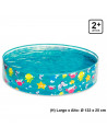 Tradineur - Piscina infantil rígida, diseño animales marinos, PVC y vinilo, incluye parche de reparación, niños, verano (277 lit