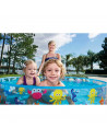Tradineur - Piscina infantil rígida, diseño animales marinos, PVC y vinilo, incluye parche de reparación, niños, verano (277 lit