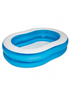 Tradineur - Piscina hinchable infantil ovalada con válvula de seguridad y parche de reparación, inflables de verano (150 litros,