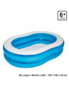 Tradineur - Piscina hinchable infantil ovalada con válvula de seguridad y parche de reparación, inflables de verano (150 litros,