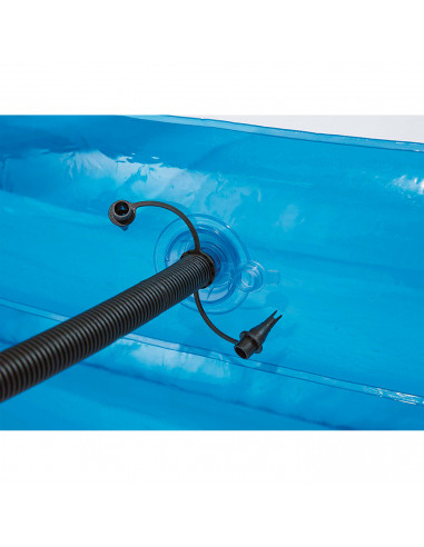 Tradineur - Piscina hinchable infantil ovalada con válvula de seguridad y parche de reparación, inflables de verano (150 litros,