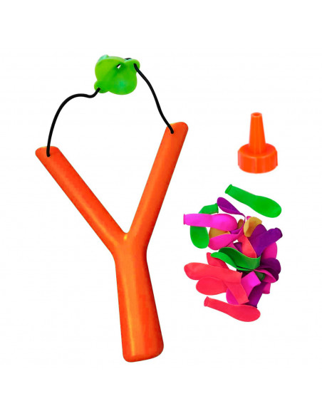 Tradineur - Lanza globos de agua, incluye 10 globos de agua y boquilla, juguete refrescante para exterior, verano, niños, 20 x 1