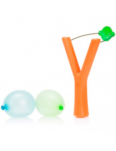 Tradineur - Lanza globos de agua, incluye 10 globos de agua y boquilla, juguete refrescante para exterior, verano, niños, 20 x 1