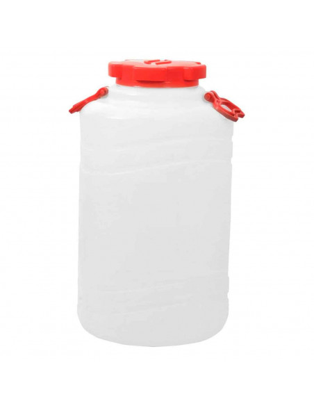 Tradineur - Bidón de plástico de 33 L de capacidad con asas- Almacenamiento de líquidos - Apto para uso Alimentario
