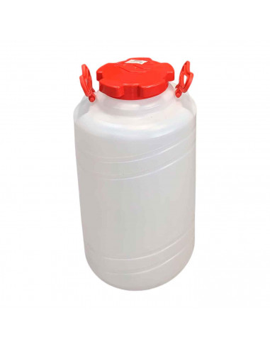 Tradineur - Bidón de plástico de 33 L de capacidad con asas- Almacenamiento de líquidos - Apto para uso Alimentario