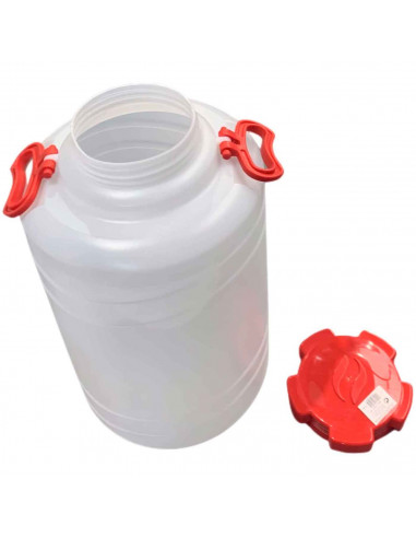 Tradineur - Bidón de plástico de 33 L de capacidad con asas- Almacenamiento de líquidos - Apto para uso Alimentario