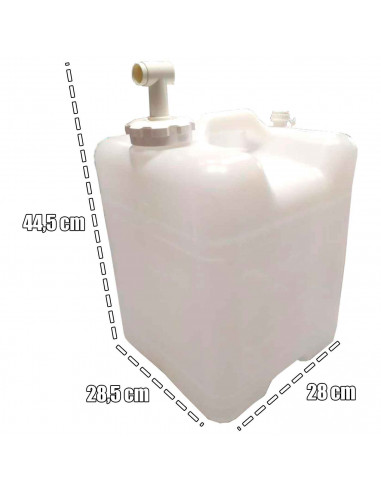 Tradineur - Bidón de plástico de 26 L de capacidad - Almacenamiento de líquidos - Incluye grifo y cierre hermético - Apto para u