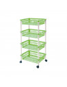 Carro verdulero verde con ruedas 4 cestas 85 x 39,5 x 29,5 cm . Carrito portaobjetos estantes multiusos para organizar los espac