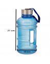 Tradineur - Botella de plástico con asa, garrafa, bidón agua sin BPA, a prueba de fugas, senderismo, acampada, fitness, gimnasio