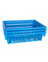 Carro verdulero Modelo PLFT azul con ruedas 3 cestas 62 x 40 x 29 cm . Carrito portaobjetos estantes multiusos para organizar lo