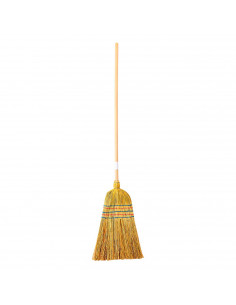 Tradineur - Escoba de Mijo - Estilo Bruja - 100% Artesana - Atado reforzado - Ideal para la limpieza de suelos duros o rugosos.