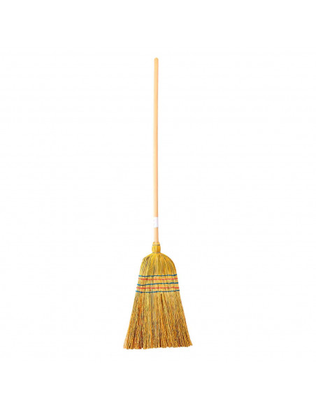 Tradineur - Escoba de Mijo - Estilo Bruja - 100% Artesana - Atado reforzado - Ideal para la limpieza de suelos duros o rugosos.