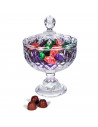 Tradineur - Bombonera de cristal - Fabricado en cristal robusto - Diseño diamante - Almacenamiento de bombones, dulces o caramel