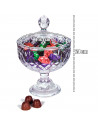 Tradineur - Bombonera de cristal - Fabricado en cristal robusto - Diseño diamante - Almacenamiento de bombones, dulces o caramel