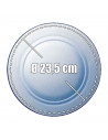 Tradineur - Plato llano de vidrio, transparente, cocina, hostelería, ensaladas, servir, dimensiones - 2,4 x 23,5 cm - Color azul