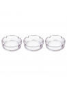 Tradineur - Pack de 3 ceniceros de Vidrio - Cenicero de Cristal Transparente para Cigarrillos - Ceniceros Exterior para Uso Priv