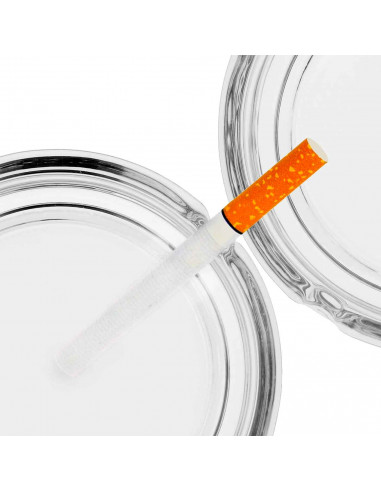 Tradineur - Pack de 3 ceniceros de Vidrio - Cenicero de Cristal Transparente para Cigarrillos - Ceniceros Exterior para Uso Priv