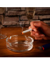 Tradineur - Pack de 3 ceniceros de Vidrio - Cenicero de Cristal Transparente para Cigarrillos - Ceniceros Exterior para Uso Priv