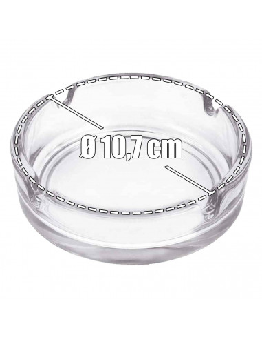 Tradineur - Pack de 3 ceniceros de Vidrio - Cenicero de Cristal Transparente para Cigarrillos - Ceniceros Exterior para Uso Priv
