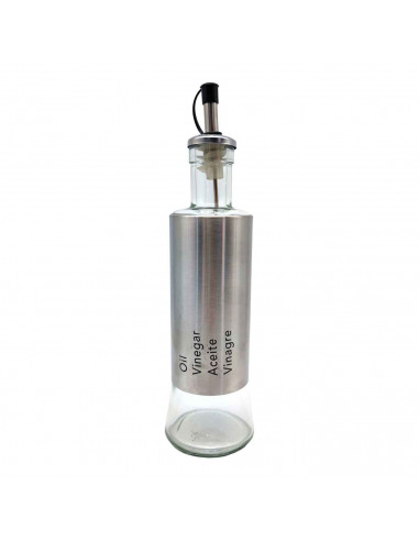 Tradineur - Bote vinagrera/aceitera - Botella de Aceite con Pico de acero - Ideal para la preparacion de ensaladas. - 280 ML 